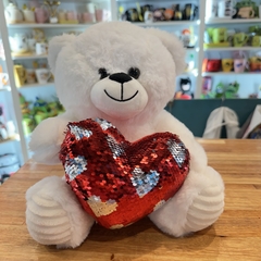 PELUCHE OSO - Corazon lentejuelas 26cm - comprar online