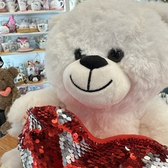 PELUCHE OSO - Corazon lentejuelas 26cm en internet