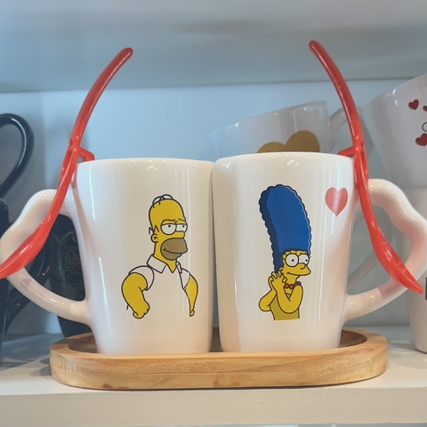 TAZAS DUO TU y YO - Simpsons - comprar online