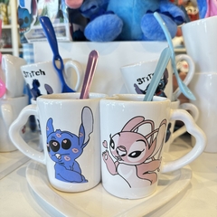 TAZAS DUO TU y YO - Stitch y Angel (blanco) - comprar online