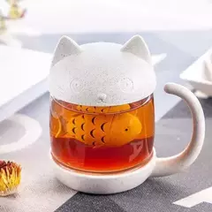 TAZA PREMIUM - Gatito con infusor