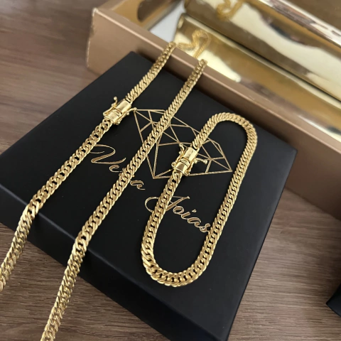 CORRENTE GRUMET DUPLA 4,5MM + PULSEIRA - comprar online