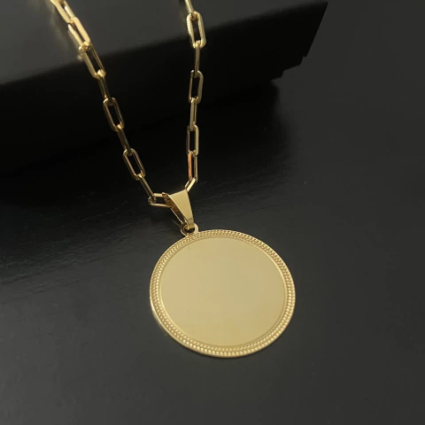 PINGENTE MEDALHA REDONDA MOLDURA PERSONALIZÁVEL - 3cm - comprar online