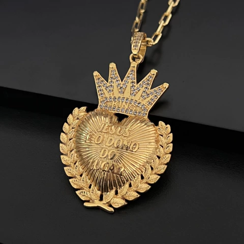 PINGENTE JESUS É O DONO DO LUGAR G - 4 x 5,5 CM - comprar online