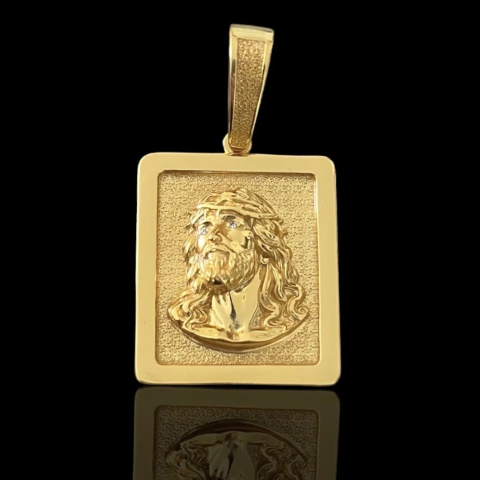 PINGENTE PLACA JESUS MAIOR 3,5x4 CM