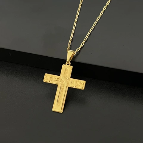 PINGENTE CRUZ ESCRITA JESUS 2,3x2,8CM - comprar online