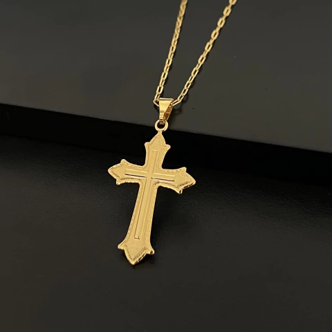 PINGENTE CRUZ PONTAS DETALHADAS - 3,3x2cm - comprar online