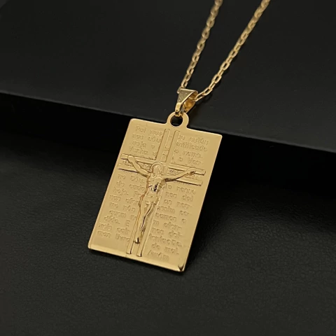 PINGENTE PLACA PAI NOSSO C/ CRUCIFIXO - 2,2x3CM - comprar online