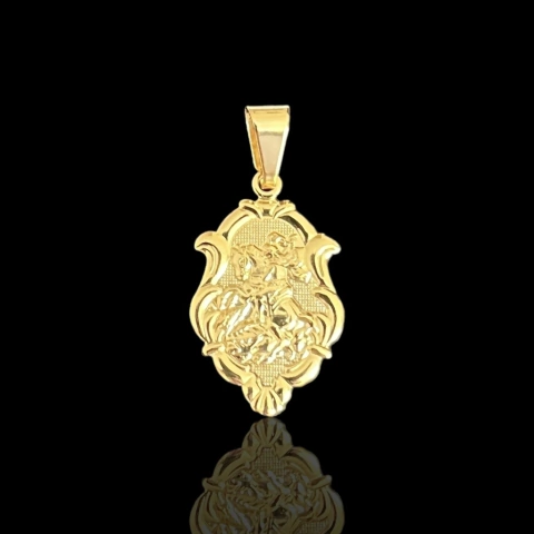 PINGENTE SÃO JORGE PEQUENO MOLDURA 1,5x2,2CM