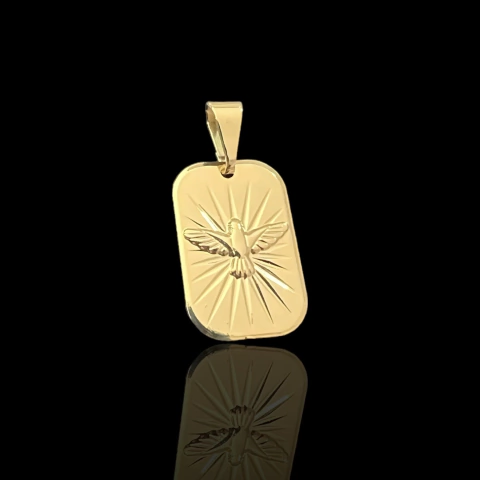 PINGENTE PLAQUINHA ESPÍRITO SANTO - 1,5x2CM