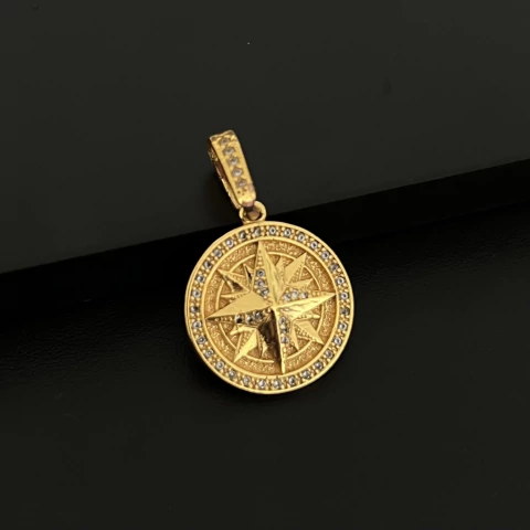 PINGENTE ROSA DOS VENTOS - 2,5x2,5CM