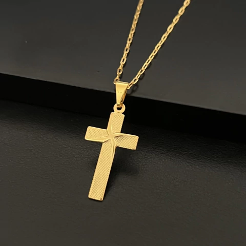 PINGENTE CRUZ DETALHE MEIO - 1,5x2,5CM - comprar online