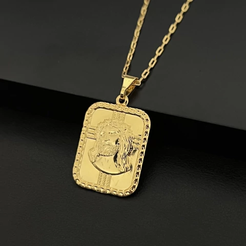 PINGENTE MOLDURA DETALHES C/ FACE DE CRISTO - 2x2,3CM - comprar online