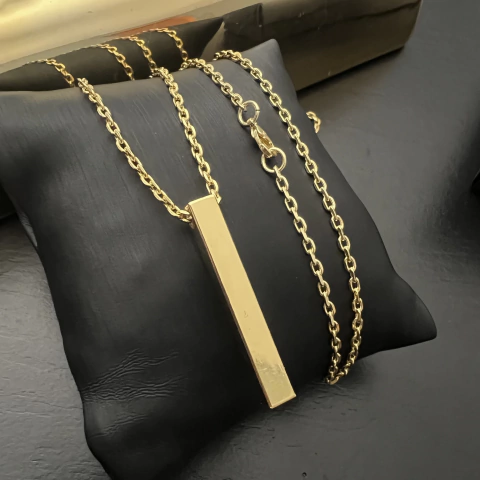 CORRENTE ELO CADEADO 2MM + PINGENTE PERSONALIZÁVEL