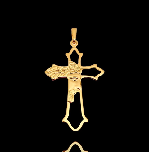PINGENTE CRUZ C/CRISTO VAZADA - 2,5x4 CM