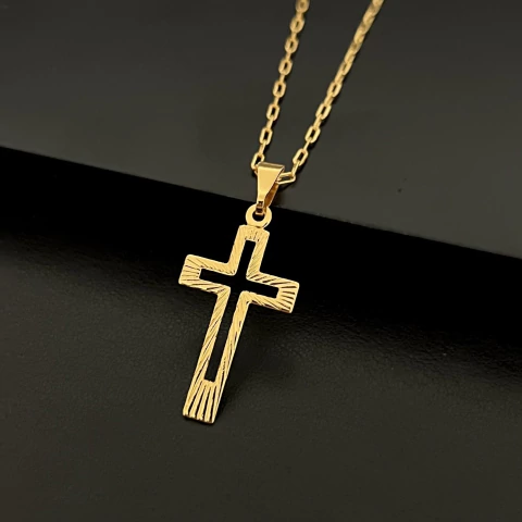 PINGENTE CRUZ C/ CENTRO VAZADO 3x1,5 - comprar online