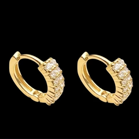 BRINCO ARGOLA CRAVEJADA 14 PEDRAS - comprar online