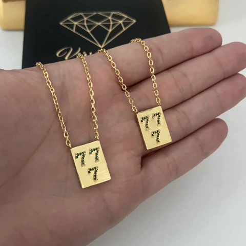 ESCAPULÁRIO 777 CRAVEJADO - CORRENTE CADEADO 3MM