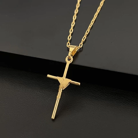 PINGENTE CRUZ TRANÇADA MINI 1,5x2,7CM - comprar online