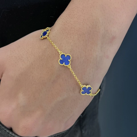 PULSEIRA TREVO - PEDRAS AZUIS - comprar online