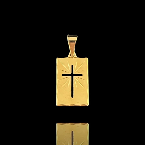 PLACA C/ CRUZ DETALHE - 1x2 CM