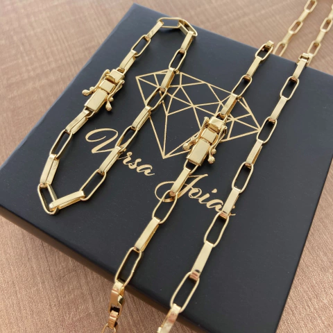 CORRENTE ELO LONGO 4,5MM + PULSEIRA - comprar online