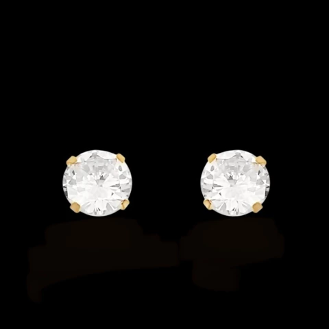 BRINCO PEDRA ZIRCÔNIA CIRCULAR - 8x8MM - comprar online