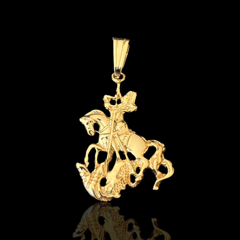 PINGENTE SÃO JORGE ALTO RELEVO - 3x3,7CM