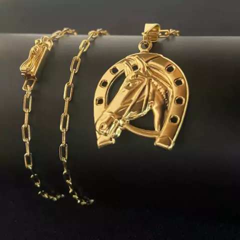 CORRENTE CARTIE 2MM + PINGENTE FERRADURA 3X2,5CM