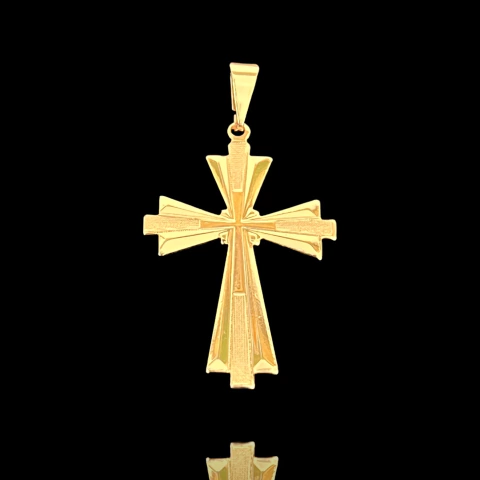 PINGENTE CRUZ DETALHES - 2,5 x 3,5 CM