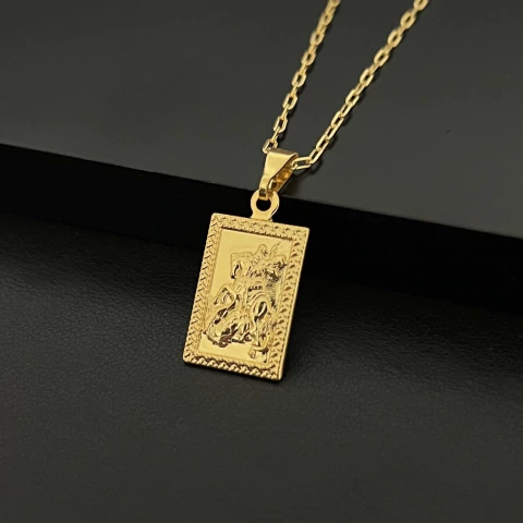 PINGENTE PLAQUINHA SÃO JORGE PEQUENO - 1,3x2,2CM - comprar online