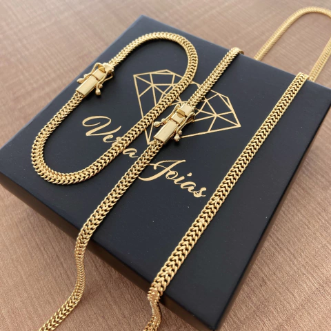 CORRENTE GRUMET UNION 4MM + PULSEIRA - comprar online