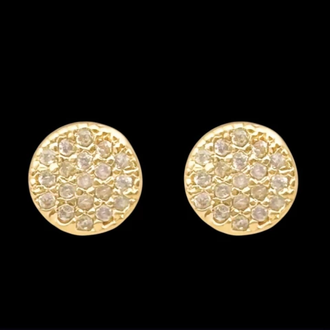 BRINCO REDONDO CRAVEJADO PEDRAS ZIRCÔNIAS 6x6MM