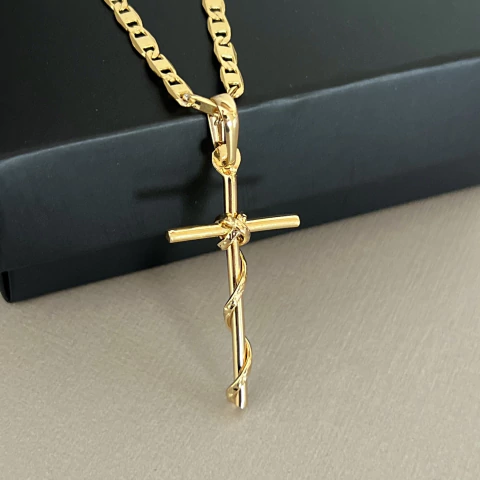 PINGENTE CRUZ TRANÇADA ESPECIAL - 2,2x3,4CM - comprar online