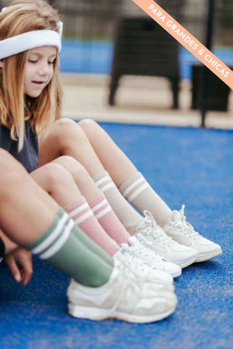 Tripack tenis verde/rosa/beige