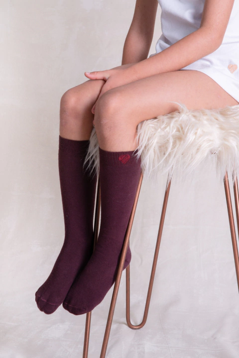 Tres cuartos colegial plain bordeaux