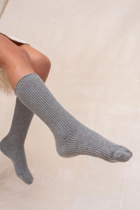 Tres cuartos canaletas glitter gris