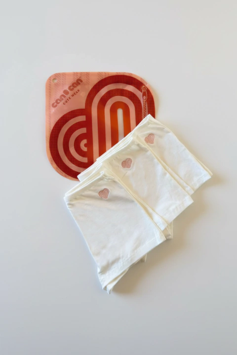 Pack x3 Bombacha short basic blanco - comprar online