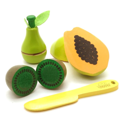 Kit 3 Frutas Com Corte - Mamão, Pera e Kiwi