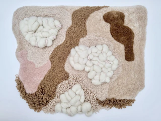 Alfombra / Tapiz Raíces de Algodón, 80 x 63 cm [Pieza única]