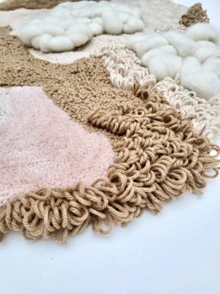 Alfombra / Tapiz Raíces de Algodón, 80 x 63 cm [Pieza única]