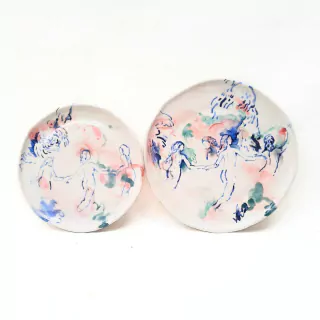 Juego de Platos 4, Celebración, Cerámica Mariana Cannizzaro [Pieza única]