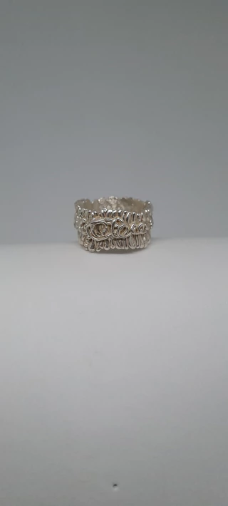 Anillo Cinta Dibujo, Plata - buy online