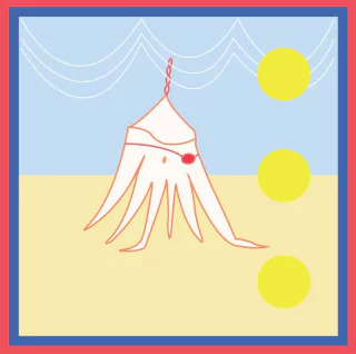 Pañuelo Pulpo Pirata, Celeste (Grande)