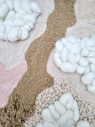 Alfombra / Tapiz Raíces de Algodón, 80 x 63 cm [Pieza única] - buy online