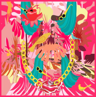 Pañuelo Pájaros y Cadenas, Pink (Chico) - buy online