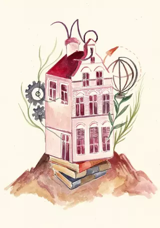 Acuarela Casa X, Casas Astrológicas, Ilustración Original - comprar online