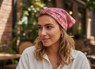 Pañuelo Flores Púpura, 65 x 65 cm - comprar online