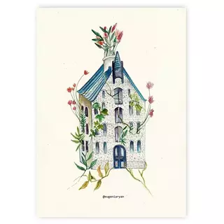 Casa Techo Azul, Fine Art Print