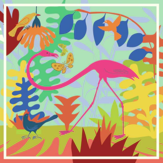 Pañuelo Pájaro, Rosa (Grande)